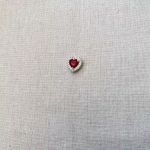 PINGENTE CORAÇÃO ZIRCÔNIA ROSA ESCURO E CRISTAL PRATA 925