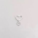 PINGENTE CORAÇÃO VAZADO E CORAÇÃO ZIRCÔNIA CRISTAL PRATA 925