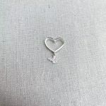 PINGENTE CORAÇÃO ESPIRÍTO SANTO ZIRCÔNIA CRISTAL PRATA 925