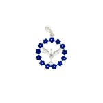 PINGENTE ESPÍRITO SANTO FLOR AZUL PRATA 925
