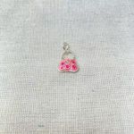 PINGENTE BOLSA ROSA ESTRELAS PINK PRATA 925