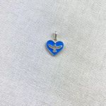 PINGENTE CORAÇÃO ESPÍRITO SANTO AZUL ESCURO PRATA 925