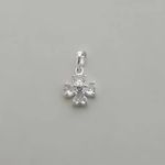 PINGENTE FLOR ZIRCÔNIA CRISTAL E AZUL CLARO PRATA 925