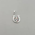 PINGENTE TREVO DA SORTE ZIRCÔNIA COLORIDA PRATA 925