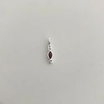 PINGENTE ZIRCÔNIA LARANJA ESCURO E CRISTAL PRATA 925