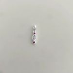 PINGENTE ZIRCÔNIA ROSA E CRISTAL PRATA 925