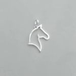 PINGENTE CARA CAVALO VAZADO PRATA 925