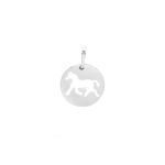 PINGENTE MEDALHA CAVALO VAZADO PRATA 925