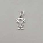 PINGENTE MENINA CORAÇÃO ZIRCÔNIA CRISTAL PRATA 925