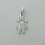 PINGENTE MENINA ZIRCÔNIA CRISTAL PRATA 925