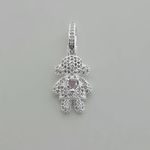 PINGENTE MENINA ZIRCÔNIA CRISTAL CORAÇÃO ZIRCÔNIA ROSA CLARO PRATA 925