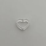 PINGENTE CORAÇÃO VAZADO ZIRCÔNIA CRISTAL PRATA 925