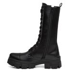 Bota Coturno Cano Longo Alto Blogueiras Preto