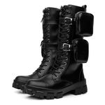Bota Coturno Cano Longo Alto c/ Bags Removíveis de Blogueiras Preto