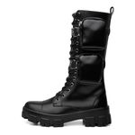 Bota Coturno Cano Longo Alto c/ Bags Removíveis de Blogueiras Preto