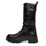 Bota Coturno Cano Longo Alto c/ Bags Removíveis de Blogueiras Preto