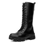 Bota Coturno Cano Longo Alto c/ Bags Removíveis de Blogueiras Preto