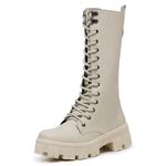 Bota Coturno Cano Longo Alto c/ Bags Removíveis de Blogueiras Off White