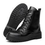 Bota Coturno Feminino Tratorada Blogueira Preto