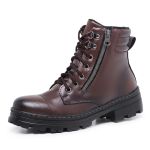Bota Coturno Tratorado Zíper Vertical Feminino Cappuccino
