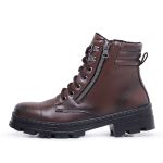 Bota Coturno Tratorado Zíper Vertical Feminino Cappuccino