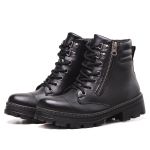 Bota Coturno Tratorado Zíper Vertical Feminino Preto