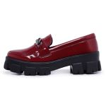 Mocassim Oxford Feminino Derby Sola Tratorada Bordô