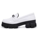 Mocassim Oxford Feminino Derby Sola Tratorada Branco