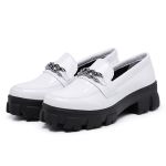 Mocassim Oxford Feminino Derby Sola Tratorada Branco