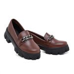 Mocassim Oxford Feminino Derby Sola Tratorada Marrom