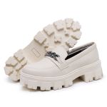 Mocassim Oxford Feminino Derby Sola Tratorada Off White