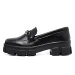Mocassim Oxford Feminino Derby Sola Tratorada Preto