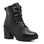 Bota Coturno Feminino Com Cadarço Plataforma Tratorada Elegante Preto