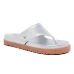 Sandália Papete Chinelo Dedo Birken Feminino Prateada