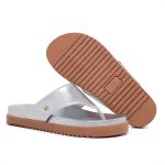Sandália Papete Chinelo Dedo Birken Feminino Prateada
