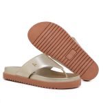 Sandália Papete Chinelo Dedo Birken Feminino Dourada