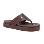 Sandália Verão Birken de Dedo Papete Rasteira Marrom