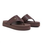 Sandália Verão Birken de Dedo Papete Rasteira Marrom