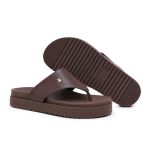 Sandália Verão Birken de Dedo Papete Rasteira Marrom