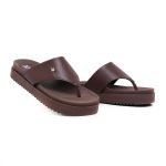 Sandália Verão Birken de Dedo Papete Rasteira Marrom