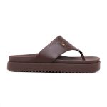 Sandália Verão Birken de Dedo Papete Rasteira Marrom