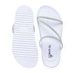 Sandália Papete Plataforma Birken Brilho Branco
