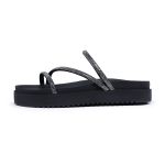 Sandália Papete Plataforma Birken Brilho Preto