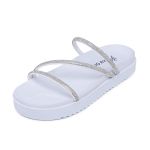 Sandália Papete Plataforma Birken Brilho Branco
