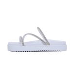 Sandália Papete Plataforma Birken Brilho Branco