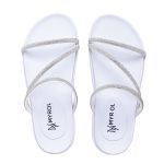 Sandália Papete Plataforma Birken Brilho Branco