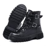 Bota Coturno Blogueira Rock Life Duas Fivelas Sola Blaqueada
