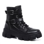 Bota Coturno Blogueira Rock Life Duas Fivelas Sola Tratorada