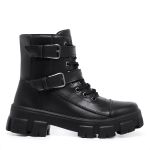 Bota Coturno Blogueira Rock Life Duas Fivelas Sola Tratorada