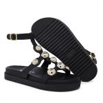 Sandália Papete Aranha Birken Flat com Esferas Preto